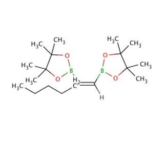 (E)-1-Heptene-1,2-diboronic acid bis(pinacol) ester (CAS 307531-74-4) - chemical structure image