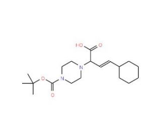 (E)-2-(4-Boc-piperazin-1-yl)-4-cyclohexyl-3-butenoic acid (CAS 890090-63-8) - chemical structure image