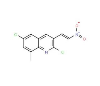 E-2,6-Dichloro-8-methyl-3-(2-nitro)vinylquinoline (CAS 1031929-44-8) - chemical structure image