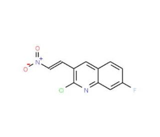 E-2-Chloro-7-fluoro-3-(2-nitro)vinylquinoline (CAS 1031929-32-4) - chemical structure image