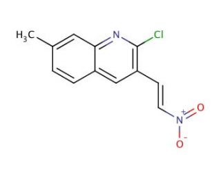 E-2-Chloro-7-methyl-3-(2-nitro)vinylquinoline (CAS 182050-17-5) - chemical structure image