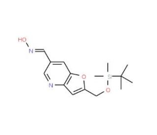 (E)-2-((tert-Butyldimethylsilyloxy)methyl)-furo[3,2-b]pyridine-6-carbaldehyde oxime (CAS 1189170-70-4) - chemical structure i