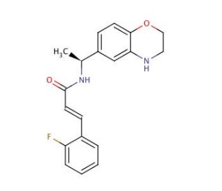 (E)-3-(2-Fluorophenyl)-N-((S)-1-(3,4-dihydro-2H-benzo[1,4]oxazin-6-yl)-ethyl]acrylamide (CAS 697287-48-2) - chemical structur