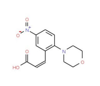 (E)-3-(2-Morpholino-5-nitrophenyl)-2-propenoic acid - chemical structure image