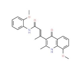 (E)-3-(4-Hydroxy-8-methoxy-2-methylquinolin-3-yl)-N-(2-methoxyphenyl)but-2-enamide (CAS 1072944-93-4) - chemical structure im