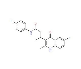 (E)-3-(6-Fluoro-4-hydroxy-2-methylquinolin-3-yl)-N-(4-fluorophenyl)but-2-enamide (CAS 1150271-29-6) - chemical structure imag