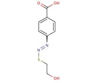(E)-4-((2-Hydroxyethylthio)diazenyl)benzoic acid (CAS 331837-01-5) - chemical structure image