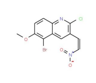 E-5-Bromo-2-chloro-6-methoxy-3-(2-nitro)vinylquinoline (CAS 1031929-45-9) - chemical structure image