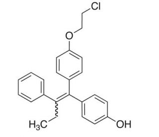 (E/Z)-1-[4-(2-Chloroethoxy)phenyl]-1-(4-hydroxyphenyl)-2-phenyl-1-butene (CAS 119757-57-2) - chemical structure image