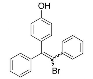 (E,Z)-1-Bromo-1,2-diphenyl-2-(4-hydroxyphenyl)ethene (CAS 874504-11-7) - chemical structure image