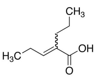 (E,Z) 2-Propyl-2-pentenoic acid (CAS 60218-41-9) - chemical structure image