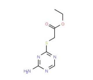 Ethyl [(4-amino-1,3,5-triazin-2-yl)thio]acetate - chemical structure image