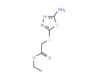 Ethyl [(5-amino-1,3,4-thiadiazol-2-yl)sulphanyl]acetate (CAS 32418-24-9) - chemical structure image