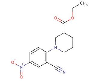 Ethyl 1-(2-cyano-4-nitrophenyl)piperidine-3-carboxylate - chemical structure image