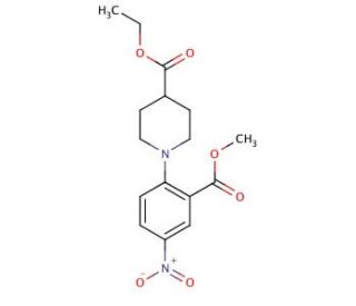 Ethyl 1-[2-(methoxycarbonyl)-4-nitrophenyl]-4-piperidine carboxylate - chemical structure image