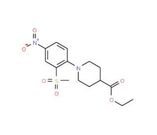 Ethyl 1-[2-(methylsulfonyl)-4-nitrophenyl]-piperidine-4-carboxalate - chemical structure image