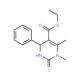 Ethyl 1,6-dimethyl-4-phenyl-2-thioxo-1,2,3,4-tetrahydro-5-pyrimidinecarboxylate (CAS 108958-81-2) - chemical structure image