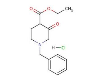 Ethyl 1-benzyl-3-oxo-4-piperidinecarboxylate hydrochloride (CAS 52763-21-0) - chemical structure image