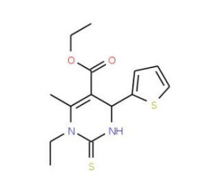 ethyl 1-ethyl-2-mercapto-6-methyl-4-thien-2-yl-1,4-dihydropyrimidine-5-carboxylate - chemical structure image