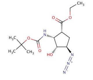 Ethyl (1R*,2R*,3R*,4R*)-4-azido-2-(tert-butoxycarbonylamino)-3-hydroxycyclopentane-carboxylate (CAS 959745-80-3) - chemical s