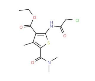 Ethyl 2-[(chloroacetyl)amino]-5-[(dimethylamino)-carbonyl]-4-methylthiophene-3-carboxylate - chemical structure image