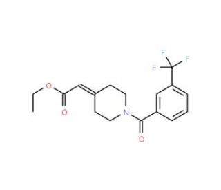 Ethyl 2-{1-[3-(trifluoromethyl)benzoyl]-4-piperidinylidene}acetate - chemical structure image