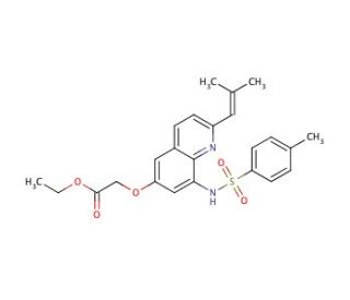 Ethyl 2-[2-(2-Methyl-1-propenyl)-6-quinolyloxy-8-p-toluenesulfonamido)acetate (CAS 316124-90-0) - chemical structure image