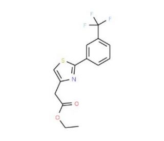 Ethyl 2-{2-[3-(trifluoromethyl)phenyl]-1,3-thiazol-4-yl}acetate (CAS 78743-00-7) - chemical structure image