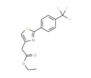 Ethyl 2-{2-[4-(trifluoromethyl)phenyl]-1,3-thiazol-4-yl}acetate (CAS 680215-92-3) - chemical structure image