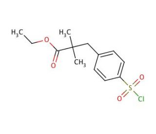 Ethyl 2,2-Dimethyl-3-(4-chlorosulfonylphenyl)propionate (CAS 887355-04-6) - chemical structure image