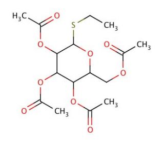 Ethyl 2,3,4,6-Tetra-O-acetyl-&beta;-D-thioglucopyranoside (CAS 41670-79-5) - chemical structure image
