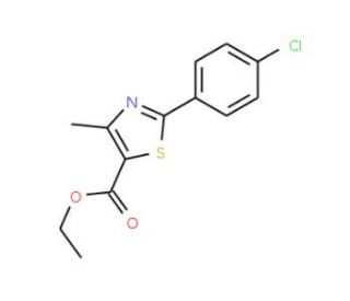 Ethyl 2-(4-chlorophenyl)-4-methyl-1,3-thiazole-5-carboxylate (CAS 54001-12-6) - chemical structure image