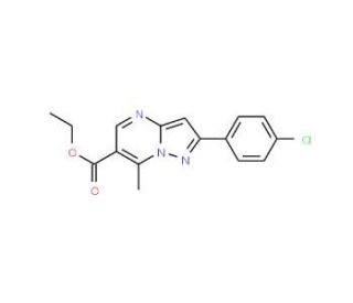 Ethyl 2-(4-chlorophenyl)-7-methylpyrazolo[1,5-a]pyrimidine-6-carboxylate (CAS 175201-54-4) - chemical structure image