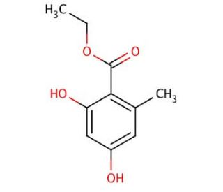 Ethyl 2,4-dihydroxy-6-methylbenzoate (CAS 2524-37-0) - chemical structure image