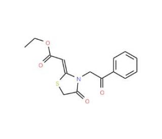 ethyl 2-[4-oxo-3-(2-oxo-2-phenylethyl)-1,3-thiazolidin-2-ylidene]acetate - chemical structure image