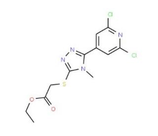 Ethyl 2-{[5-(2,6-dichloropyridin-4-yl)-4-methyl-4H-1,2,4-triazol-3-yl]thio}acetate - chemical structure image