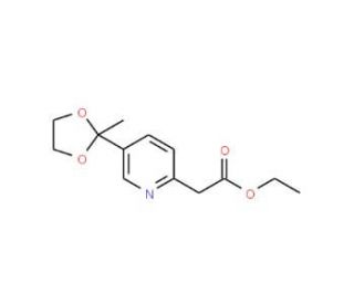 Ethyl 2-[5-(2-Methyl-1,3-dioxolan-2-yl)-2-pyridyl]acetate (CAS 1076198-08-7) - chemical structure image
