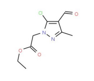 Ethyl 2-(5-chloro-4-formyl-3-methyl-1H-pyrazol-1-yl)acetate (CAS 263553-80-6) - chemical structure image