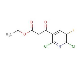 Ethyl 2,6-dichloro-5-fluoro-&beta;-oxo-3-pyridinepropionate (CAS 96568-04-6) - chemical structure image