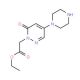 Ethyl 2-[6-oxo-4-piperazino-1(6H)-pyridazinyl]acetate (CAS 1000018-24-5) - chemical structure image