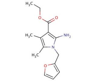 ethyl 2-amino-1-(2-furylmethyl)-4,5-dimethyl-1H-pyrrole-3-carboxylate - chemical structure image