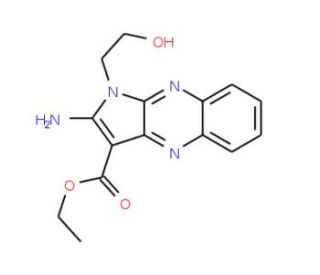 ethyl 2-amino-1-(2-hydroxyethyl)-1H-pyrrolo[2,3-b]quinoxaline-3-carboxylate (CAS 30119-32-5) - chemical structure image