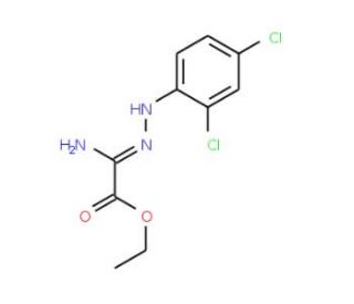 Ethyl 2-amino-2-[2-(2,4-dichlorophenyl)hydrazono]-acetate (CAS 171091-03-5) - chemical structure image