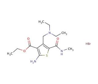 ethyl 2-amino-4-[(diethylamino)methyl]-5-[(methylamino)carbonyl]thiophene-3-carboxylate hydrobromide - chemical structure ima