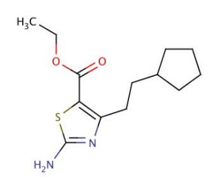 Ethyl 2-amino-4-(2-cyclopentylethyl)thiazole-5-carboxylate (CAS 887589-97-1) - chemical structure image