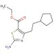 Ethyl 2-amino-4-(2-cyclopentylethyl)thiazole-5-carboxylate (CAS 887589-97-1) - chemical structure image