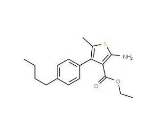 Ethyl 2-amino-4-(4-butylphenyl)-5-methylthiophene-3-carboxylate - chemical structure image