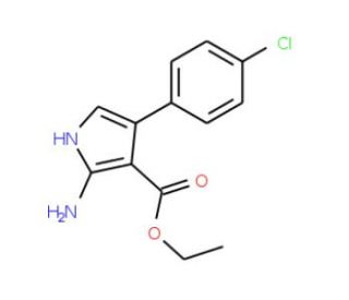 Ethyl 2-amino-4-(4-chlorophenyl)-1H-pyrrole-3-carboxylate - chemical structure image