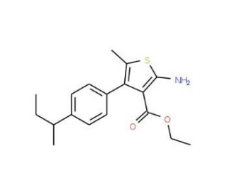 Ethyl 2-amino-4-(4-sec-butylphenyl)-5-methylthiophene-3-carboxylate - chemical structure image
