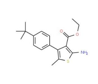 Ethyl 2-amino-4-(4-tert-butylphenyl)-5-methylthiophene-3-carboxylate - chemical structure image